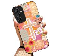 Yomjew Aesthetics Jesus Christian Cross Collage Phone Case for Samsung Galaxy A15 5G Case Flower Pattern Shockproof Soft Protective for Women Men Phone Cover Funda for Samsung A15 5G 6.5 Inch