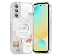 Yomjew Bible Verse 29:11 Collage Phone Case for Samsung Galaxy S25 5G 6.2'', Christian Scripture Floral Butterfly Design, Magnetic Clear Shockproof Protective Cover Compatible with MagSafe