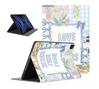 Yomjew Blue Floral Collage Jesus Bible Verses Tablet Case for iPad Pro 11 2021/2020/2018 Case 11", Christian Quote God Flower Cases for Boy Girl, Trendy Protective Cover Flip Leather PU Funda