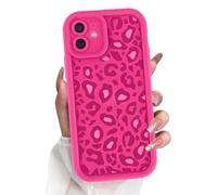 Yomjew Cheetah Print Phone Case for iPhone 12 Mini Case 5,4", Cute Full Camera Lens Pattern Aesthetic Design Soft Slim Protective Shockproof TPU Phone Cover for Women Girls-Red Leopard