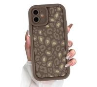 Yomjew Cheetah Print Phone Case for iPhone 12 Mini Case 5,4", Cute Full Camera Lens Pattern Aesthetic Design Soft Slim Protective Shockproof TPU Phone Cover for Women Girls-Kaki Leopard