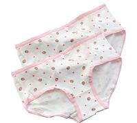 YOMORIO Cute Lace Strawberry Panties Womens Anime Underwear Soft Low Waist Cotton Panty for Bikini, Pink & White, One size