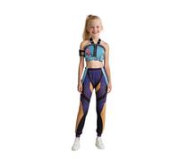 YOMORIO Demon Hunter Outfit for Girls Pop Star Style Costume Set Fancy Dress Costume for Halloween Party Carnival Cosplay Uniform for Kids Aged 3-12 Years XL