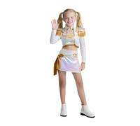 YOMORIO Girls' Demon Hunters Costume Anime Cosplay Outfit Pop Idols Matching Outfits Halloween & Party Dress for Kids Aged 3-12 Golden M