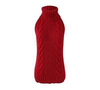 YOMORIO Womens Anime Virgin Killer Sweater Japanese Turtleneck Knitted Underwear Backless Pullover - Red - Medium
