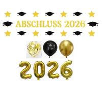Yomover Graduation Decoration 2026, Black Gold Garland Balloons 2026 Foil Balloons, Graduation Decoration for Graduation Bachelor and Master Graduations