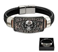YOMOZEM Old Club Men's Vintage Skull Flame Biker Braided Bracelet