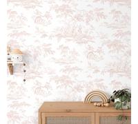 Yomshi 44cm×3m Pink Self Adhesive Wallpaper Vinatge Angel Tree and Animal Vinyl Film Sticky Back Plastic Roll Contact Paper Removable Vinyl Wrap for Bedroom Living Room Cabinets