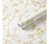 Yomshi Brown Rustic Self Adhesive Wallpaper 44cm×10m Floral Bird Removable Peel and Stick Contact Paper Vinyl Wrap Decorative Paper Film Sticky Back Plastic Roll for Bedroom Kitchen