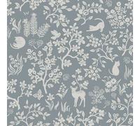 Yomshi Self Adhesive Floral Leaf Animal Wallpaper - Grey Peel and Stick With Birds and Butterflies - Vinyl Wrap Sticky Back Plastic for Living Room Bedroom Furniture 41×300cm