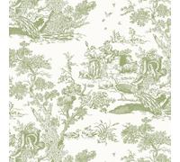 Yomshi Self Adhesive Wallpaper 44cm×10m Tree and Animal Wallpaper Peel and Stick Green Sticky Back Plastic Vintage Peacock Pattern Waterproof Vinyl for Living Room Wall