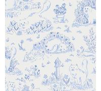 Yomshi Self Adhesive Wallpaper Cats Mailboxes and Botanical Vinyl Film 44 x 1000 cm Blue Cute Sticky Back Plastic Roll for Furniture Kitchen Living Room Easy to Install Waterproof Upgrad