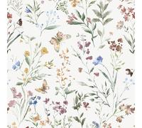Yomshi Self Adhesive Wallpaper Colorful Butterfly and Floral Vinyl Wrap 44 x 300 cm Boho Watercolor Contact Paper Peel and Stick Wallpaper for Cabinet Walls Nursery Reduces Bubble Waterproof Removable