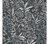 Yomshi Self Adhesive Wallpaper Leaf 41×300cm Peel and Stick Wallpaper Silver Decorative Vinyl Wrap Stick on Wallpaper Floral Berry Wallpaper Dark Blue Wallpaper for Living Room Bedroom Kitchen