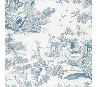 Yomshi Sticky Back Plastic 41×600CM Self Adhesive Wallpaper Blue and White Wallpaper Peel and Stick Furniture Sticker Vinyl Film Roll for Cabinet Wall Table Furniture Waterproof