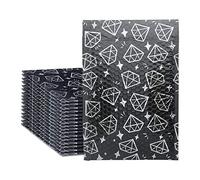 Yomuse 25pcs Padded Envelopes, 180mm x 260mm (7.1x10.2 Inch) Diamond Poly Bubble Mailers Self Seal, Waterproof Postal Bags for Mailing/Packaging (Black)