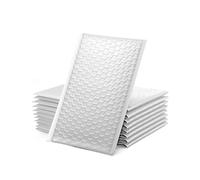 Yomuse 25pcs Padded Envelopes, 267mm x 380mm (10.5x15 Inch) Poly Bubble Mailers Self Seal, Waterproof Postal Bags for Mailing/Packaging (White)