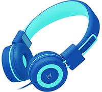Yomuse C89 Kids Headphones, Wired Headphone without Microphone, On Ear Headphone with Adjustable, 3.5mm Aux Nylon Cable, Foldable Headphones for School Travel Girls Boys Adults (Sky Blue)