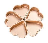 Yomvzake 5 Pack Mini Heart Shaped Cake Pan, Small Heart Brownie Muffin Cupcake Molds Mini Cake Tin Tray for Baking