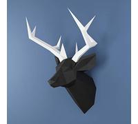 Yona DIY Deer Head Papercraft kit, Abstract Low Poly Animal DIY kits, Home decor, 3D Puzzle, kids crafts kits, Gift, origami 3D, Paper sculpture, Papercraft set for adults wall mount Antler decor