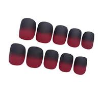 YONAIL 24pcs Fake Nails Press On for Women Artificial Fingernails Decals Short Matte False Nail Art Tips Full Cover Black Red Gradient Glue On Nails