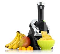 Yonanas 988 Deluxe Frozen Dessert Maker Premium Chrome Design Dairy Fruit Soft Serve is Vegan Alternative to Ice Cream BPA Free Dishwasher Safe Includes 75+ Recipes, 200 Watt, Black