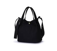 YONBEN Canvas Crossbody Bag - Small Tote Bag with Comfortable Handles - Lightweight and Stylish - Ideal for Daily Use (Black)