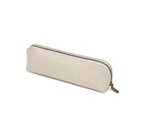 YONBEN Canvas Pencil Case Cotton Canvas and Simple Multifunctional Pencil Bag Zipper Portable Pencil Storage (Beige)