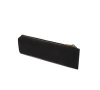 YONBEN Canvas Pencil Case Slim Pencil Pouch with Cotton Canvas Zipper Pencil Case Bag Simple Stationery Pouch Bag (Black, S)