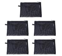 YONBEN Cosmetic Bag Mesh Makeup Purse Organizer Pouch with Travel Zipper, Black, Large, Simple
