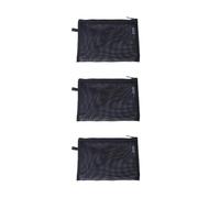 YONBEN Cosmetic Bag Mesh Makeup Purse Organizer Pouches Travel with Zipper, Black, M, Simple