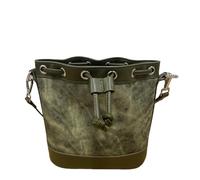 YONBEN Drawstring Bucket Bag PU Crossbody Bag for Women Denim Blue Stylish Bucket Purses, Venetian Green