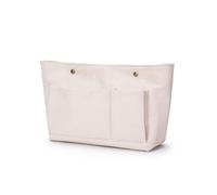 YONBEN Lightweight Handbag Organizers Insert with Multiple Pockets - Handbag Organizer for Storage and Organization, Cosmetic Bag, Cotton Canvas (M, Beige)