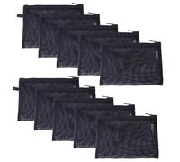 YONBEN Mesh Cosmetic Bag 3 Size Makeup Bag Set Nylon Waterproof Organizing Bags Purse Organizer Pouches Travel Bags with Zipper, Black, L, Simple
