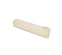 YONBEN Pencil Case Cute Thin Slim Pencil Pouch Small Stylish Nylon Lightweight Bag (Cream,Oxford Fabric)