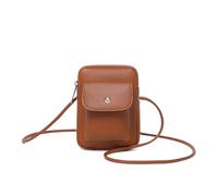 YONBEN PU Crossbody Lanyard Mobile Phone Bag Simple Accessory With Adjustable Strap, Pu/Saddle Brown