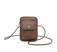 YONBEN PU Crossbody Lanyard Mobile Phone Bag Simple Accessory With Adjustable Strap, Pu/Toffee Brown