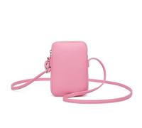 YONBEN PU leather Small Crossbody Purse Zipper Cell Phone Bag Mini Shoulder Purse Wallet Smart Phone, PU/Azalea Pink