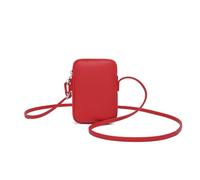 YONBEN Small Crossbody Purse Zipper Cell Phone Bag Mini Shoulder Purse Wallet Smart Phone Wallet with Credit Card Solts, Pu/Pomegranate Red, S, Simple