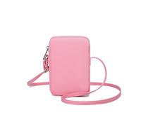 YONBEN Small Crossbody Purse Zipper Cell Phone Bag Mini Shoulder Purse Wallet Smart Phone Wallet with Credit Card Solts (Nylon-Pink)