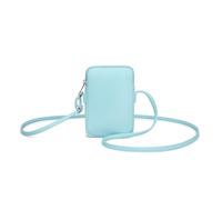 YONBEN Small Crossbody Purse Zipper Cell Phone Bag Mini Shoulder Purse Wallet Smart Phone Wallet with Credit Card Solts, Pu/Clear Water Blue, S