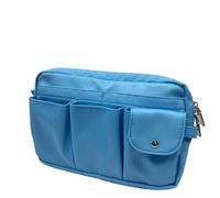 YONBEN Storage Bag-arge Cosmetic Bag for Women Travel Makeup Bag Zip Up Bag Pure Cotton Canvas Can be Suspended, Sky Blue, Simple