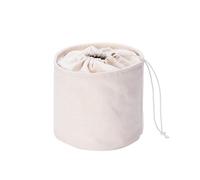 YONBEN Tall Purse Organizer Insert Womens Canvas Round Handbag Organizer Storage,Handbag Purse Organizer Round Cosmetic Pouch Bag Bucket Makeup Bag (L, Beige)