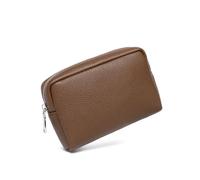 YONBEN Waterproof Makeup Bag Large Capacity Women's Classic Black Wash Bag Adjustable Partition Wash Bag Brush and Cosmetic Carrying Bag…, Toffee Brown/PU, Minimalist