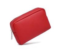 YONBEN Waterproof Makeup Bag Large Capacity Women's Classic Black Wash Bag Adjustable Partition Wash Bag Brush and Cosmetic Carrying Bag…, PU/Pomegranate Red, Simple