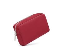 YONBEN Waterproof Makeup Bag Large Capacity Women's Classic Black Wash Bag Adjustable Partition Wash Bag Brush and Cosmetic Carrying Bag…, Nylon/Burgundy Red, Simple