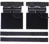 YONCONO 2 Pack Quick Release Cummerbund Conversion Attachment for Molle Vest Quick Disconnect Buckle Hook & Loop Strap & Flap Adapter for JPC CPC NCP XPC 420 Vest (Black)