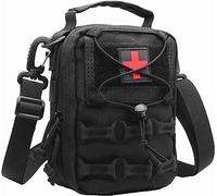 YONCONO Tactical Molle Pouch, Large Capacity Military IFAK Medical EMT Bag EDC Organizer First Aid Pouch with Detachable Shoulder Strap (Black)