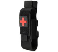 YONCONO Tactical Molle Tourniquet Holder, Portable TQ Military First Aid Equipment Case & Trauma Medical Shear Pouch (Black)