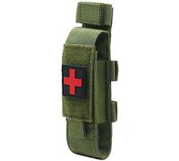YONCONO Tactical Molle Tourniquet Holder, Portable TQ Military First Aid Equipment Case & Trauma Medical Shear Pouch (ArmyGreen)